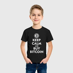 Футболка хлопковая детская Keep Calm & Buy Bitcoin, цвет: черный — фото 2