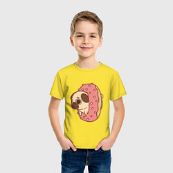 Футболка хлопковая детская Мопс-пончик, цвет: желтый — фото 2