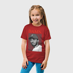 Футболка хлопковая детская Kendrick Lamar: DAMN, цвет: красный — фото 2