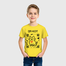 Футболка хлопковая детская QR-code-kote, цвет: желтый — фото 2