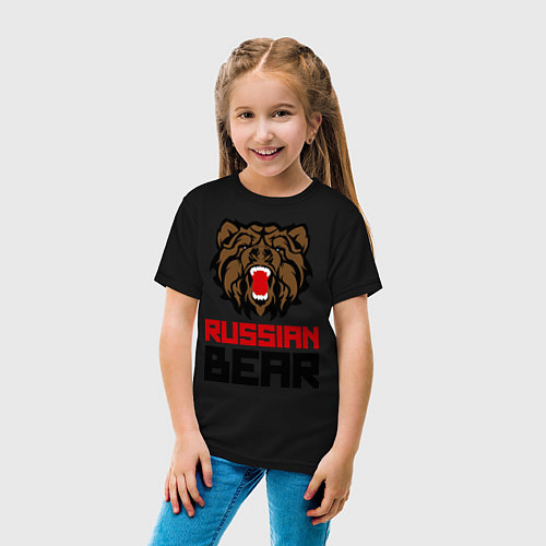 Детская футболка Russian Bear / Черный – фото 4