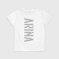 Футболка хлопковая детская Arina Font, цвет: белый