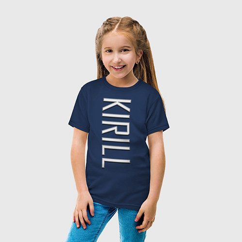 Детская футболка Kirill Font / Тёмно-синий – фото 4
