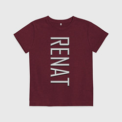 Футболка хлопковая детская Renat Font, цвет: меланж-бордовый