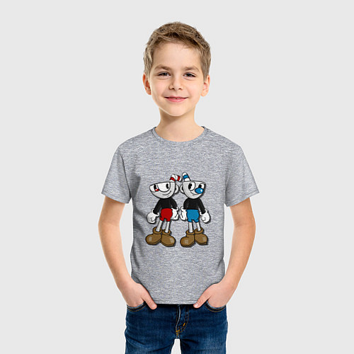 Детская футболка Cuphead: Mugman Friends / Меланж – фото 3