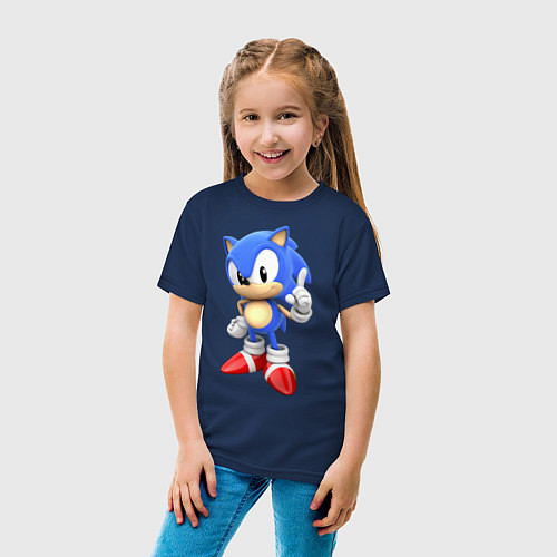 Детская футболка Classic Sonic / Тёмно-синий – фото 4
