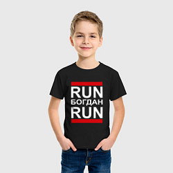 Футболка хлопковая детская Run Богдан Run, цвет: черный — фото 2