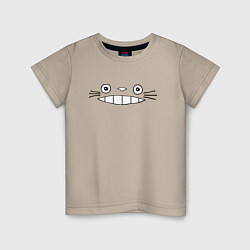 Футболка хлопковая детская Totoro face, цвет: миндальный