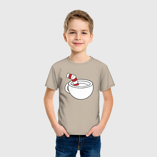 Детская футболка Red Cuphead / Миндальный – фото 3