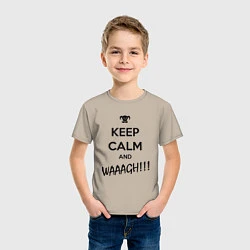 Футболка хлопковая детская Keep Calm & WAAAGH, цвет: миндальный — фото 2