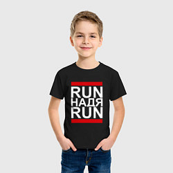 Футболка хлопковая детская Run Надя Run, цвет: черный — фото 2