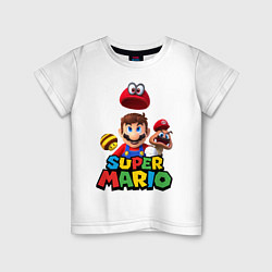 Футболка хлопковая детская Super Mario, цвет: белый
