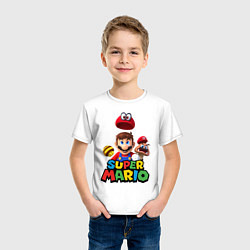 Футболка хлопковая детская Super Mario, цвет: белый — фото 2