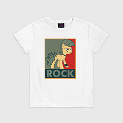 Футболка хлопковая детская Rock Pony, цвет: белый