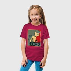 Футболка хлопковая детская Rock Pony, цвет: маджента — фото 2