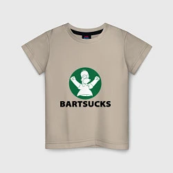 Футболка хлопковая детская Bartsucks, цвет: миндальный