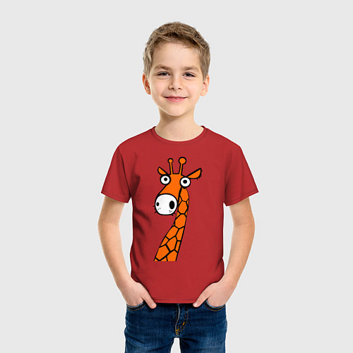 Детская футболка Дикий жирафик / Красный – фото 3