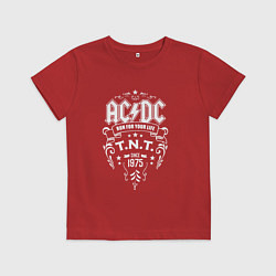 Футболка хлопковая детская AC/DC: Run For Your Life, цвет: красный