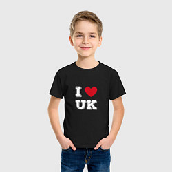 Футболка хлопковая детская I love UK, цвет: черный — фото 2