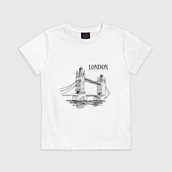 Футболка хлопковая детская LONDON (эскиз), цвет: белый