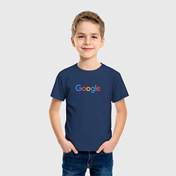 Футболка хлопковая детская Google, цвет: тёмно-синий — фото 2