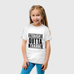 Футболка хлопковая детская Straight Outta Zharki, цвет: белый — фото 2