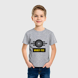Футболка хлопковая детская Vault-tec, цвет: меланж — фото 2