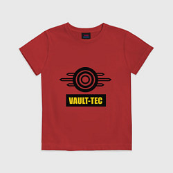 Футболка хлопковая детская Vault-tec, цвет: красный