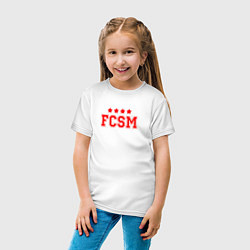 Футболка хлопковая детская FCSM Club, цвет: белый — фото 2