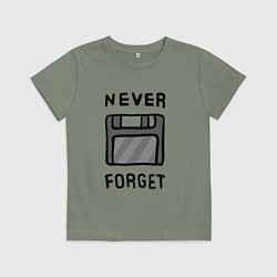 Футболка хлопковая детская Never Forget, цвет: авокадо