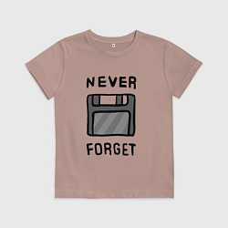 Футболка хлопковая детская Never Forget, цвет: пыльно-розовый