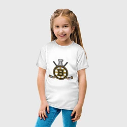 Футболка хлопковая детская Boston Bruins Hockey, цвет: белый — фото 2