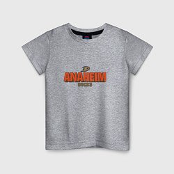 Футболка хлопковая детская Anaheim Ducks, цвет: меланж