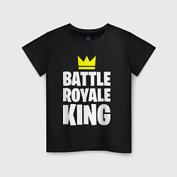 Футболка хлопковая детская Battle Royale King, цвет: черный