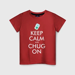 Футболка хлопковая детская Keep Calm & Chug on, цвет: красный