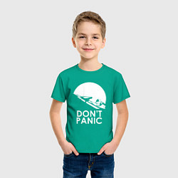 Футболка хлопковая детская Elon: Don't Panic, цвет: зеленый — фото 2