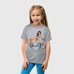 Футболка хлопковая детская Opel: Pin-Up Girl, цвет: меланж — фото 2