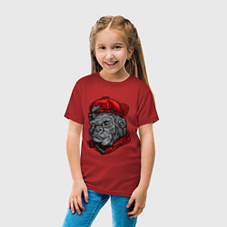 Футболка хлопковая детская Уличная горилла, цвет: красный — фото 2