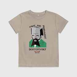 Футболка хлопковая детская Dostoevsky Crime, цвет: миндальный