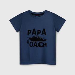 Футболка хлопковая детская Papa Roach цвета тёмно-синий — фото 1