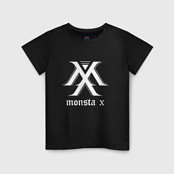 Футболка хлопковая детская Monsta X, цвет: черный