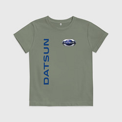 Футболка хлопковая детская Datsun логотип с эмблемой, цвет: авокадо