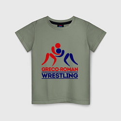 Футболка хлопковая детская Greco-roman wrestling, цвет: авокадо