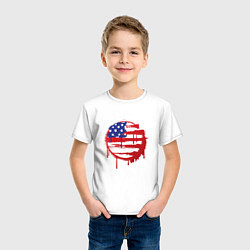 Футболка хлопковая детская Кровавая Америка, цвет: белый — фото 2