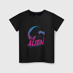 Футболка хлопковая детская Alien: Retro Style, цвет: черный