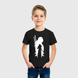 Футболка хлопковая детская Силуэт Ведьмака, цвет: черный — фото 2
