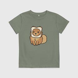Футболка хлопковая детская Шпиц нахлебник, цвет: авокадо