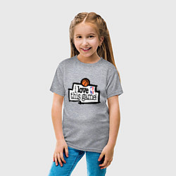 Футболка хлопковая детская Basketball: I love this game, цвет: меланж — фото 2
