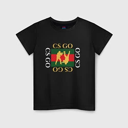 Футболка хлопковая детская CS:GO GUCCI, цвет: черный