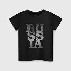 Футболка хлопковая детская Russia style, цвет: черный